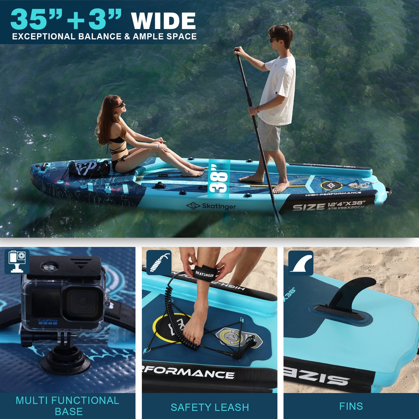 Fishing Boat SUP board 378x96x20 cm board for anglers